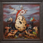 Jesús Aguado, “Symphony Compendium”, acrylic on panel, 31.5 31.5 inches, $3500