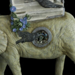 Nikole Cooney, “Seeking Sanctuary”, Epoxy clay, Selenite, Peacock Ore, wood, 24 x 20 x 9 inches, $3,300 (Detail View)