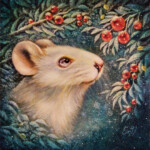 Eeva Nikunen, First Snow”, oil on canvas, 4 x 4 inches, 9 x 9 inches framed, $400
