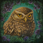 Eeva Nikunen, “In the Blackberry Bush”, oil on canvas, 4 x 4 inches, 9 x 9 inches framed, $400