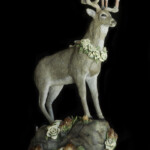 Nikole Cooney, “Lightbringer”, Epoxy clay, copper, citrine, wood, 18 x 11 x 8 inches, $2,500 (Side View)