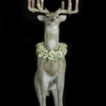 Nikole Cooney, “Lightbringer”, Epoxy clay, copper, citrine, wood, 18 x 11 x 8 inches, $2,500 (Front View)