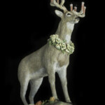 Nikole Cooney, “Lightbringer”, Epoxy clay, copper, citrine, wood, 18 x 11 x 8 inches, $2,500 (Side View)