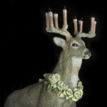 Nikole Cooney, “Lightbringer”, Epoxy clay, copper, citrine, wood, 18 x 11 x 8 inches, $2,500 (Detail View)