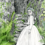 Jessica Mulholland, “The Fairy Steps”, Graphite, watercolour and gold acrylic on Fabriano Artistico paper, 7 x 10.5 inches, $550