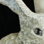 Nikole Cooney, “Tuning In”, Epoxy clay, Celestite, wood, 16 x 9.5 x 5.5 inches, $1,100 (Detail View)