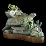 Nikole Cooney, “In The Flow”, Epoxy clay, quartz, wood, 12 x 18 x 11 inches, $2,800 (Side View)