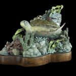 Nikole Cooney, “In The Flow”, Epoxy clay, quartz, wood, 12 x 18 x 11 inches, $2,800 (Side View)