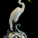 Nikole Cooney, “Unfurl”, Epoxy clay, paper, wood, and amethyst, 24 x 14 x 8 inches, $2,500 (Detail View)