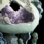 Nikole Cooney, “Unfurl”, Epoxy clay, paper, wood, and amethyst, 24 x 14 x 8 inches, $2,500 (Detail View)