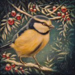 Eeva Nikunen, “Winter Twilight”, oil on canvas, 4 x 4 inches, 9 x 9 inches framed, $400