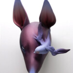 Erika Sanada, "Oracular", Ceramic, cold finish, 7 x 5.5 x 10, $1700 (Front View)