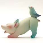 Erika Sanada, "Yawn”, Ceramic, cold finish, 6.5 x 2.5 x 5.5 inches, $1400 (Side View)