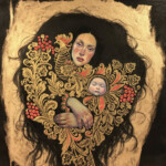 Jel Ena, "Majka (Mother)", Oil on Fabriano paper, 12 x 12 inches, $785