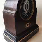 Gretchen Lewis, "Memento Mori”, oil on illustration board, mounted in hand-embellished antique wooden clock case, 5 x 5 image inches, entire piece is 8.25 x 10.25 x 5, $475 (Side View)