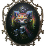 Yoko d’ Holbachie, “Light and Dark”, acrylic on coated board, 15.5 x 12 inches, $2200