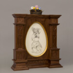 Garry Buckley, "Ēostre", Image is Graphite on 100% cotton stock. Frame: Hand made by the artist and unique to this piece - Solid Walnut frame W/t resin sculpted crown and nest with gold painted detailing. Glass is Museum Glass (anti reflect), 12.5 x 11 x 3 inches, $1,500