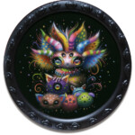 Yoko d’ Holbachie, “Fluffy Moffy”, acrylic on coated board, 12 x 12 inches, $2100