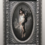 Meagan Magpie Rodgers, "Sleep Paralysis", Acrylic on board in 19th Century frame, 20 x 12 inches, $1,750