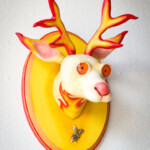 Valency Genis, "Aiden Blaise", epoxy clay, wood, wire, glass, acrylic and oil, 9 x 8 x 6 inches, $425