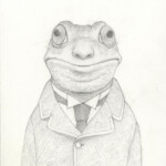 Travis Louie, “Gary the Frog Man Drawing", Graphite on 100% rag paper, 8 x 10 inches, $650