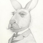 Travis Louie, “Kangaroo Marshall Drawing", Graphite on 100% rag paper, 8 x 10 inches, $650