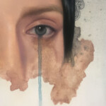 Genevive Zacconi, "Wash Away", watercolor on paper, mounted to panel & painted with oil, 5 x 4 inches, $225
