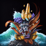 Matt Linares, “Rise”, acrylic on wood, 15 x 15 inches, $650
