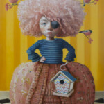Olga Esther, "LadyBird", oil on panel, 27 x 22 inches, 33 x 27.125 inches framed, $3000