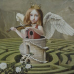 Olga Esther, "Labyrinth", oil on panel, 20 x 21 inches, 25 x 26.5 inches framed, $2500