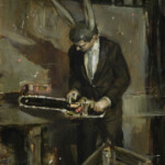 Nadezda, "The Divider", oil on panel, 12 x 7 inches, $790