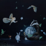 Dewi Plass, "The tide will bring us closer", acrylic on cradled birch panel, 21.6 x 21.6 x 1.6 inches, $1,075