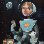 Nathan Durfee, "Long Distance Call", oil on panel, 21 x 14 inches, $2,500