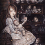 Yuriko Shirou, "Casa de Muñecas II (Doll House II)", mixed media, watercolor, acrylic, gouache, inks, markers, pastel and colored pencils on cardboard, 21.3 x 15.4 inches, $900