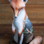 Meadow & Fawn, "Dreaming", sculpture, glass dome: hand sculpted polymer clay sculptures painted with acrylic paint, 7.5 x 5 inches, 10 x 8 inches framed, $1,600
(Alt View)