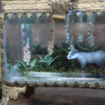 Meadow & Fawn, "Dusk in the Foxglove Meadow", mixed media shadowbox: hand sculpted polymer clay sculptures painted with acrylic paint, 3.5 x 3 x 2.75 inches, $400
(Detail)