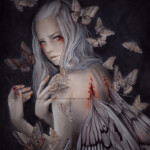Yuriko Shirou, "Alas cosidas (Stitched Wings)", mixed media, watercolor, acrylic, gouache, inks, markers, pastel and colored pencils on cardboard, 10.6 x 7.9 inches, $485