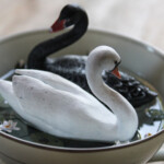 Meadow & Fawn, "Interconnected", mixed media: epoxy resin, porcelain teacup, glass dome, 5 x 3.75 x 3 inches, 8 x 6.5 inches framed, $740 (Detail)