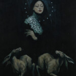 Craww, "Nocturnal", oil and cold wax on linen panel, 27.6 x 19.7 inches, $1,500