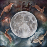 Meadow & Fawn, "The Dance of Stars", oil on panel, 12 x 12 inches, 14.5 x 14.5 inches framed, $1,700