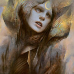 Vanessa Lemen, "The Foreteller", oil on panel, 10 x 8 inches, $1,600