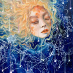 Julia Gabrielov, "The Battle of Andromeda and the Fall of the Moon", oil on canvas, 20 x 16 inches, $1,100