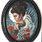 Ingrid Tusell, "Moon Lullaby", oil on panel, 22.83 x 16.93 inches, 30.32 x 24.02 inches framed, $1,125