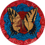 Gustavo Rimada, "Ancestor", acrylic on round wood panel, 12 x 12 inches, $1,250