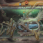 Mark Garro, "Blue Wail Blues", acrylic on panel, 8 x 10 inches, $2,500