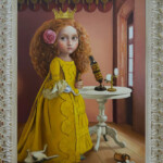 Olga Esther, "The suicide of the Prince Charming: The Scientific Princess", oil on panel, 27.5 x 19.68 inches, $3,000 (Framed)