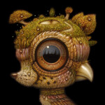 Naoto Hattori, "Lucid Dreamer 137", acrylic on board, 2.8 x 2.8 inches, 7.8 x 7.8 inches framed, $650