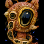 Naoto Hattori, "Inner Sound 038", acrylic on board, 3 x 2.3 inches, 7.5 x 6.8 inches framed, $850