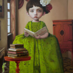 Olga Esther, "The suicide of the Prince Charming: The Philosopher Princess", oil on panel, 27.5 x 19.68 inches, $3,000