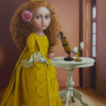 Olga Esther, "The suicide of the Prince Charming: The Scientific Princess", oil on panel, 27.5 x 19.68 inches, $3,000
